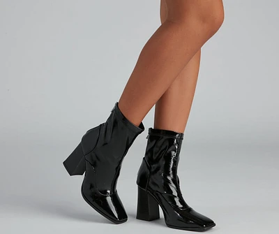 Edgy Chick Patent Leather Booties