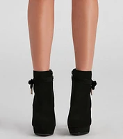 Bow Beauty Nubuck Platform Booties