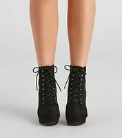 Catch My Drift Lace-Up Booties