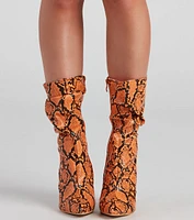 Killer Looks Faux Leather Snake Booties