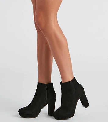 Sleek Ambition Faux Suede Booties