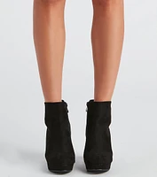 Sleek Ambition Faux Suede Booties