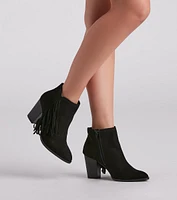 Trendy Strut Fringe Ankle Booties