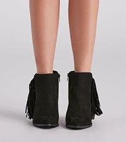 Trendy Strut Fringe Ankle Booties