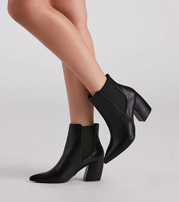 To The Point Faux Leather Booties