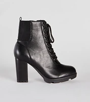 Edgy Perfection Lace-up Heeled Combat Booties