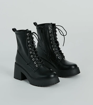 Tough Girl Chic Platform Combat Lug Booties