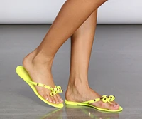 Bow Knows Studded Jelly Sandals