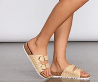 Stand The Sand Woven Double Buckle Sandals