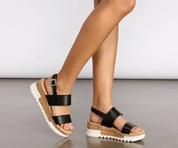 Just Time Faux Leather Platform Sandals