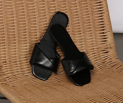 On Point Faux Leather Sandals