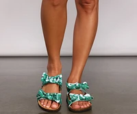 Hit The Tropics Double Strap Bow Sandals