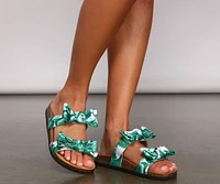 Hit The Tropics Double Strap Bow Sandals