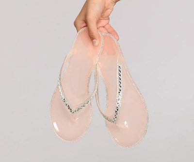 Dazzle And Glow Rhinestone Jelly Sandals