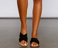 Criss Cross Chic Faux Nubuck Sandals