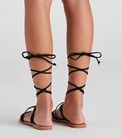 Miss Lace-Up Flat Sandals