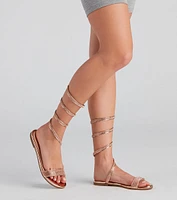 Glam Spiral Rhinestone Sandals