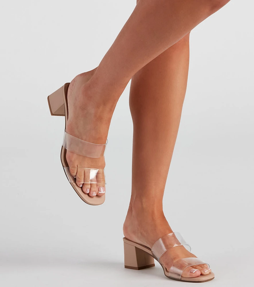 Clear View Dual PVC Strap Mules