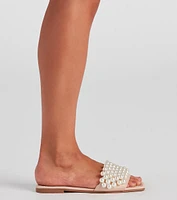 Pearl Of Desire Square Toe Sandals