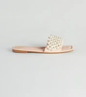 Hidden Treasure Faux Pearl Slide Sandals