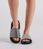 Luxe Lounge Rhinestone Strap Slides