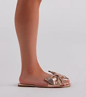 Can't Stop This Shine Metallic Bow Sandals