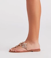 Glitzy Bejeweled Thong Sandals