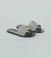 Slip Into Luxury Rhinestone Flat Jelly Sandals