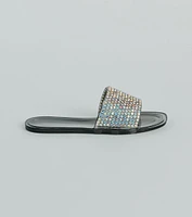 Slip Into Luxury Rhinestone Flat Jelly Sandals