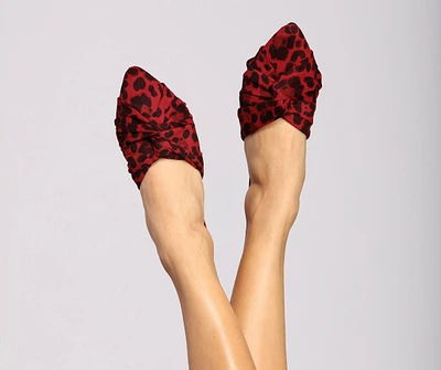 Knotted Leopard Print Mules