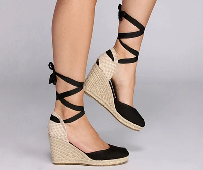 Lovely Lace Up Espadrilles