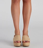 Summertime Chic Straw Wedges
