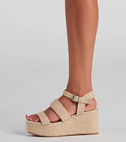 Summer Daze Straw Platform Wedges