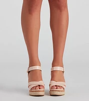 Gone On Vacay Espadrille Cork Wedges