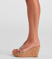 Pretty Clear PVC Cork Wedges