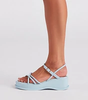 Naturally Cute Strappy Platform Wedges