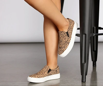 Keep It Casual Leopard Slip On Sneakers