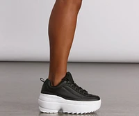 Extra High Textured Platform Chunky Sneakers