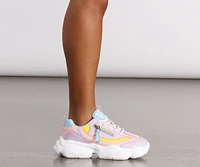 Pastel With Zipper Chunky Sneakers