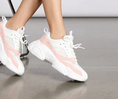 Pop of Pink Chunky Sneakers