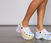 Tie Dye Slip On Foam Shoes