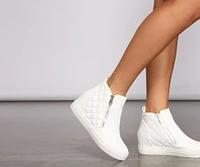 Feeling Fancy Quilted Faux Leather Sneakers