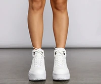 Too Fab Faux Leather Platform Sneakers