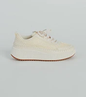 Step It Up Texture Knit Platform Sneakers