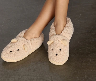 Teddy Bear Sherpa Sock Slippers