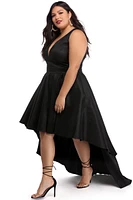 Plus Selena Taffeta High Low Dress