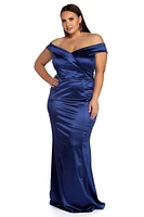 Plus Charlotte Formal Satin Dress