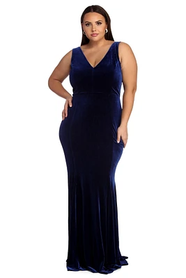 Plus Zariah Formal Velvet Dress