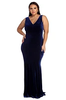 Plus Zariah Formal Velvet Dress