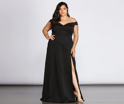 Plus Lucy Formal High Slit Dress